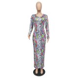 Casual Long Sleeve Maxi  Dress Dresses H000123