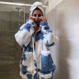 Women Long-sleeved Lamb Faux Fur Overcoat Coats 2141829P