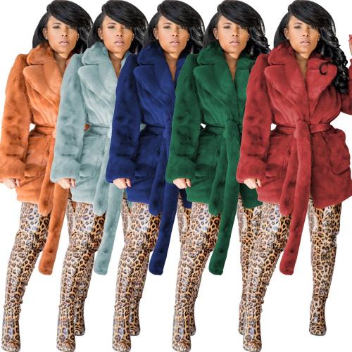 Women Sexy Faux Rabbit Fur Coat Coats 770617