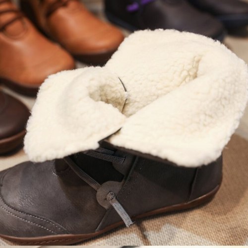 Winter New Women's Faux Short Plush Snow Boots
