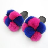 Fur Slide Real Rabbit Fur Slipper Women Home Flat Sandal Fashion Leopard Print fur Slides Slippers