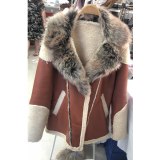 Winter Warm PU Wool Liner Lapel Full Sleeve Faux Fur Coat Coats