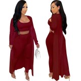 Women Solid Three Piece Sets Bodysuit Bodysuits  A7088