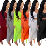 Women Solid Three Piece Sets Bodysuit Bodysuits  A7088