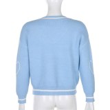 Sweetown Skulls Knitted Long Sleeve Autumn Sweater Sweaters KT63612W01I