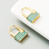 Exquisite Colored Zircon Lock-shaped Earrings E319210