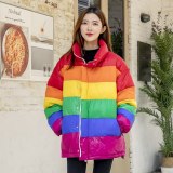 Rainbow Pattern Family Matching Clothes Bubble Coat Coats 11326