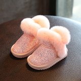 Kids Velvet Winter Snow Boots Warm Plush Shoes 923526