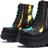 Female Boots Fashion Ladies Colorful Wedges 52025-FDL52