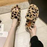Faux Fur Leopard Warm Slippers 32569