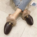 Faux Fur Mules Women Shoes Leather Slippers 92291229