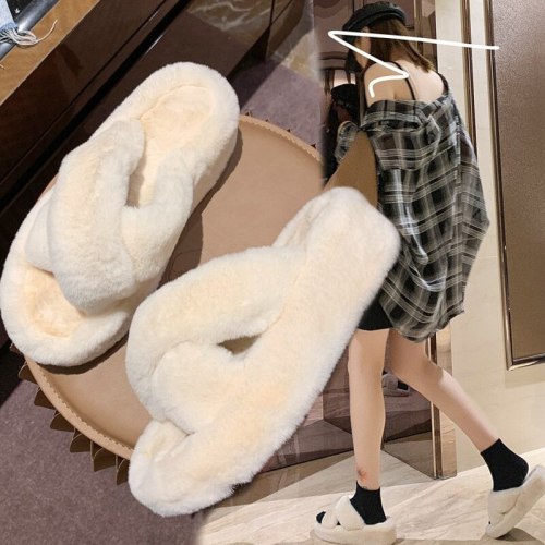 Faux Fur Shoes Slippers Casual Slippers 5G-126