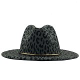 Simple Unisex Flat Brim Wool Felt Jazz Fedora Hat Hats JX-33182
