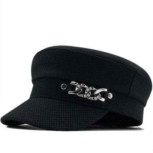 Simple Wool Women Metal Chain Beret Hats JX-2563