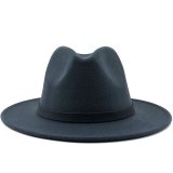 Men Women Wide Brim Wool Felt Jazz Fedora Hats JX-55569