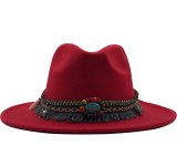 New Men Women Wide Brim Wool Felt Fedora Hat Hats JX-30789