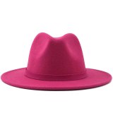 Men Women Wide Brim Wool Felt Jazz Fedora Hats JX-55569