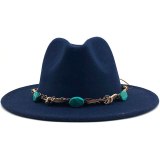 Wide Brim Wool Felt Fedora Panama Hat Hats JX-8211169