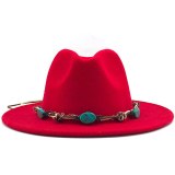 Wide Brim Wool Felt Fedora Panama Hat Hats JX-8211169