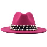Hot Men Women Wide Brim Wool Felt Fedora Panama Hat Hats JX-36056