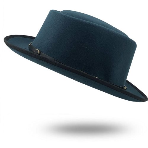 Simple Wool Men Pork Pie Top Jazz Hat Hats JX-110013363