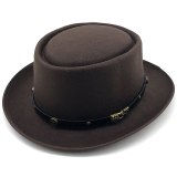 Simple Wool Men Pork Pie Top Jazz Hat Hats JX-110013363