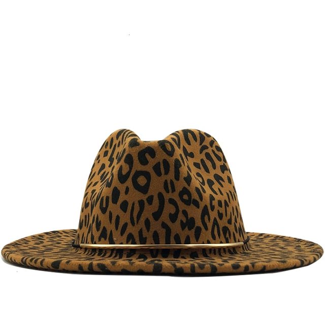 Simple Unisex Flat Brim Wool Felt Jazz Fedora Hat Hats JX-33182