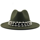 Hot Men Women Wide Brim Wool Felt Fedora Panama Hat Hats JX-36056