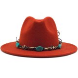 Wide Brim Wool Felt Fedora Panama Hat Hats JX-8211169