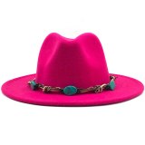 Wide Brim Wool Felt Fedora Panama Hat Hats JX-8211169