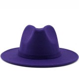 Men Women Wide Brim Wool Felt Jazz Fedora Hats JX-55569
