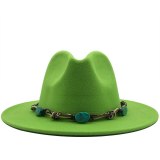Wide Brim Wool Felt Fedora Panama Hat Hats JX-8211169