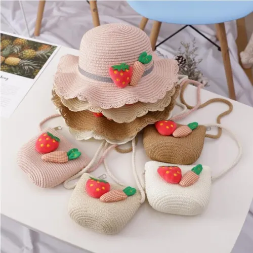 Cute Child Sun Hat Girl Summer Travel Beach Visor Hat Hats  JX-24156