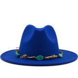 Wide Brim Wool Felt Fedora Panama Hat Hats JX-8211169