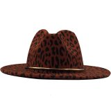 Simple Unisex Flat Brim Wool Felt Jazz Fedora Hat Hats JX-33182