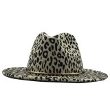 Simple Unisex Flat Brim Wool Felt Jazz Fedora Hat Hats JX-33182