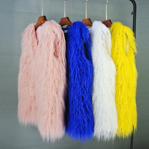 Colorful Fashion Long Hairy Faux Fur Vest Coats 	MJ-23