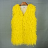 Colorful Fashion Long Hairy Faux Fur Vest Coats 	MJ-23