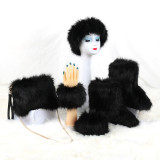 Hot Sale Faux Fur Boots Headband Bags HY—FHLXBDXSJT52