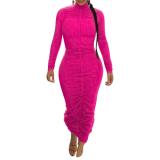 Women Elegant Long Dress Sexy Neck Long SleeveRobe Party Dress Bodysuits 413056