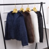 Furry Faux Fur Coat Coats WT-D12389