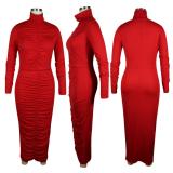 Women Elegant Long Dress Sexy Neck Long SleeveRobe Party Dress Bodysuits 413056