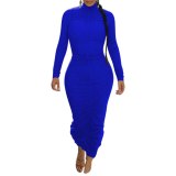 Women Elegant Long Dress Sexy Neck Long SleeveRobe Party Dress Bodysuits 413056