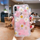 Real Flowers Dried Flowers Soft TPU Back Cover Transparent Phone Case Gift 122#