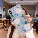 Real Flowers Dried Flowers Soft TPU Back Cover Transparent Phone Case Gift 122#