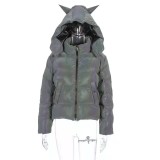 Winter Hooded Reflective Loose Cotton Jacket Coat Coats C97105756A