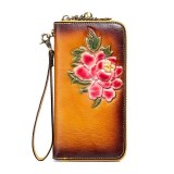 Ladies Retro Wallet Leather Large-Capacity Clutch RFID Mobile Phone Bags 60046