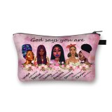 God Says You Are Cosmetic Bags Afro Latin America Women Makeup Bags Black Girs  Cosmetic Case Ladies Organizers Bag for travel