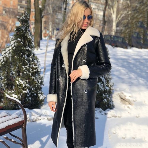 New Winter Women's Faux Leather Coat Coats E9Z07384
