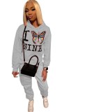Outfits Hoodies Letter Butterfly New Style Sweasuit  Jogging Street Suit Bodysuit Bodysuits